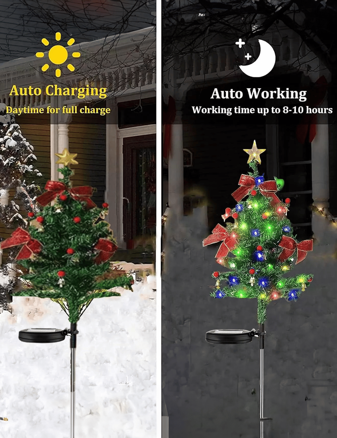 ✨Solar Christmas tree lights holiday decorations, outdoor courtyards, gardens, lawns, small path lights, atmosphere lights🔥