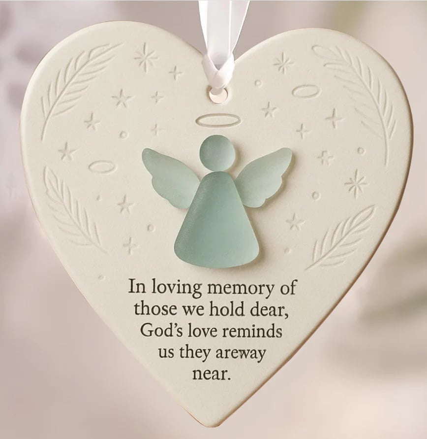 ⏳LAST DAY SALE 49% OFF!⏰Heart-Shaped Sea Glass Angel Friendship Ornament✨ Shaped by Nature & Crafted by Hand