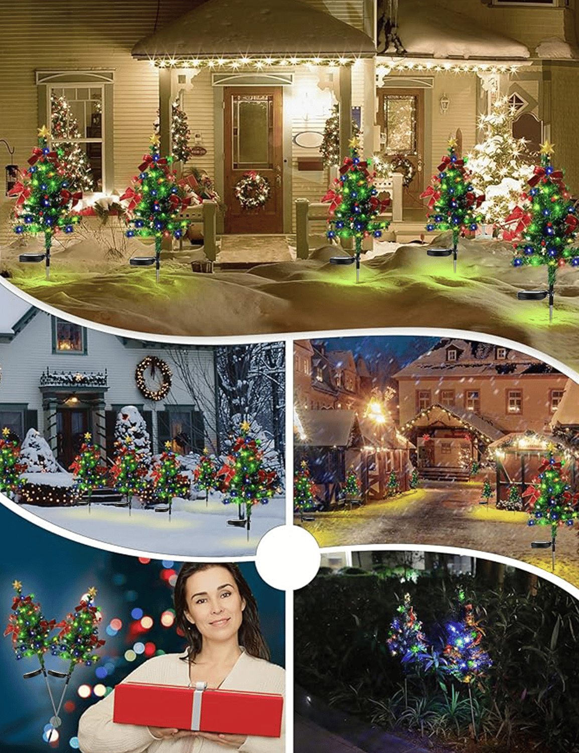 ✨Solar Christmas tree lights holiday decorations, outdoor courtyards, gardens, lawns, small path lights, atmosphere lights🔥