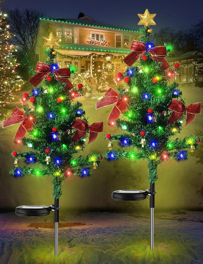 ✨Solar Christmas tree lights holiday decorations, outdoor courtyards, gardens, lawns, small path lights, atmosphere lights🔥