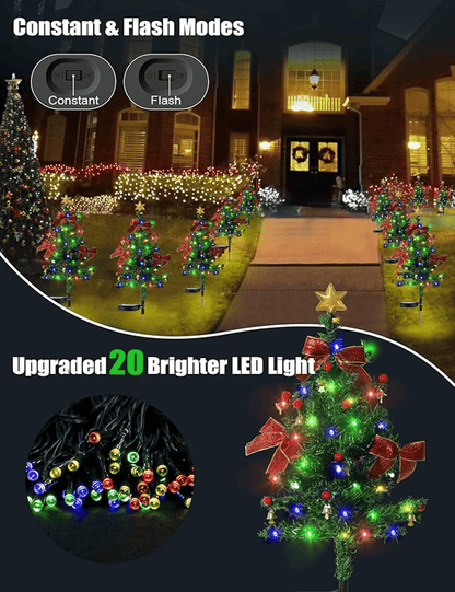 ✨Solar Christmas tree lights holiday decorations, outdoor courtyards, gardens, lawns, small path lights, atmosphere lights🔥